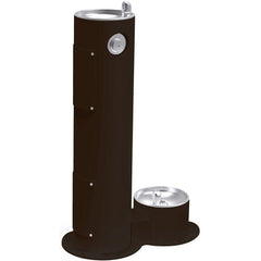 Halsey Taylor 4400DBBLK Endura II Tubular Outdoor Fountain Pedestal with Pet Station Non-Filtered Non-Refrigerated Black