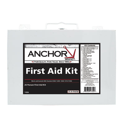 Anchor Brand 825-09-12M 25 Person First Aid Kit ANSI 2009 Metal Case