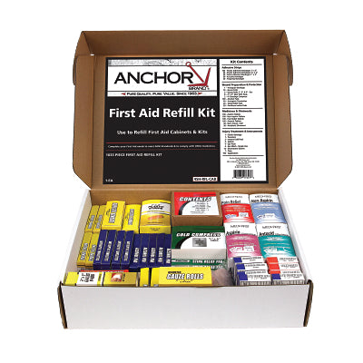 Anchor Brand RFL1033-1 4 Shelf First Aid Cabinet Refill Includes 1,000 Pieces