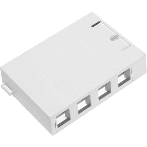 Leviton 41089-4WP Surface-Mount QuickPort Box, 4-Ports, White