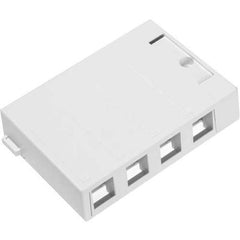 Leviton 41089-4WP Surface-Mount QuickPort Box 4-Port White