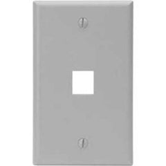 Leviton 41080-1GP Single Gang QuickPort Wall Plate, 1-Port, Grey