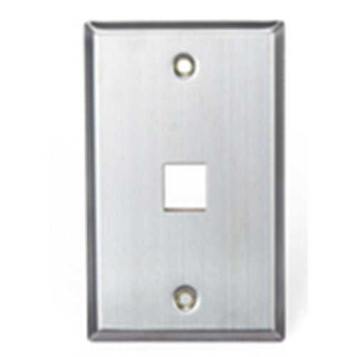 Leviton 43080-1S1 Stainless-Steel QuickPort Wall Plate, Single-Gang, 1-Port