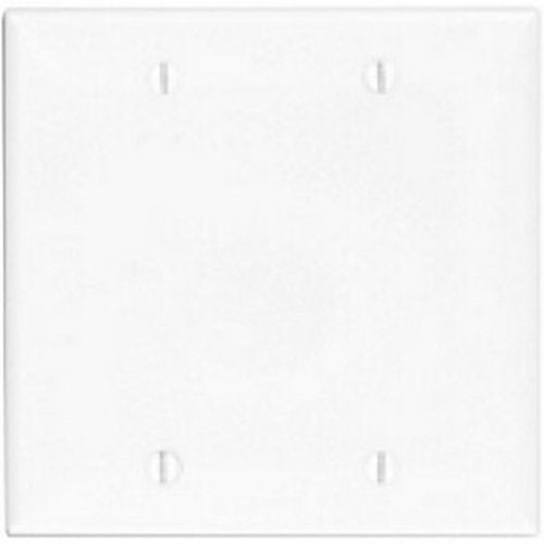 Leviton 80725-W Blank Wallplate Standard Size 2-Gang Box Mount Thermoplastic Nylon White