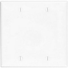 Leviton 80725-W 2-Gang No Device Blank Wall Plate Standard Size Thermoplastic Nylon Replacement MPN