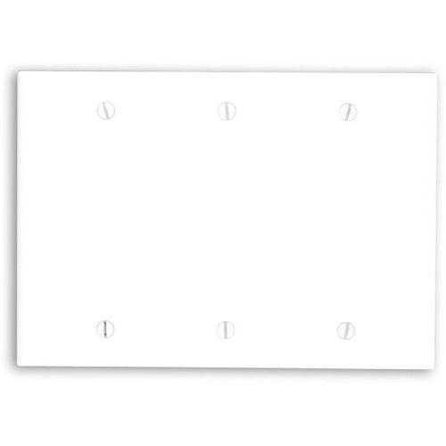 Leviton 88033 3-Gang Blank Wallplate Standard Size Thermoset White