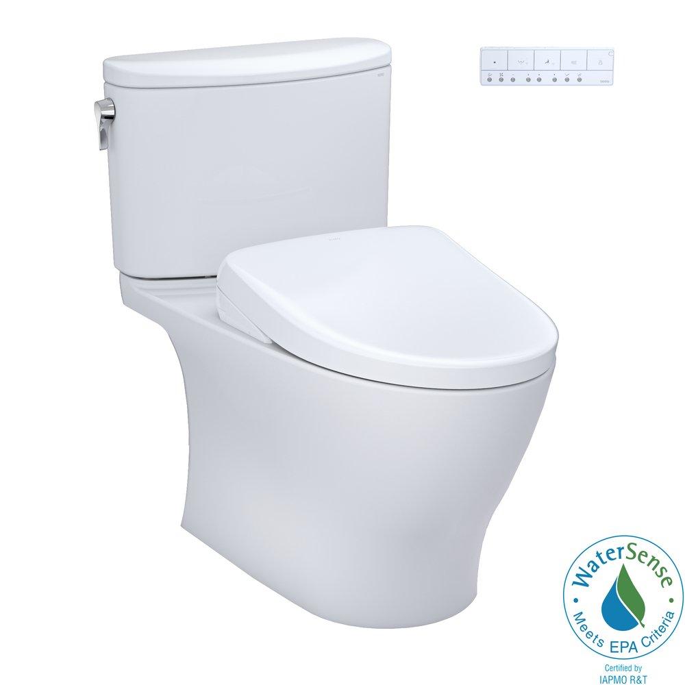 TOTO MW4424726CEFG#01 1.28 gpf Elongated Two Piece Toilet with Washlet Seat in Cotton White