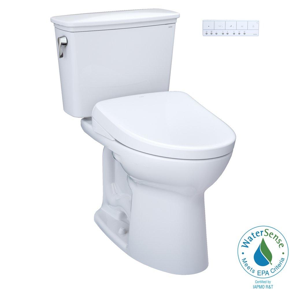 Toto MW7864726CEFGA.10#01 1.28 gpf Elongated Two Piece Toilet with Washlet Seat in Cotton White