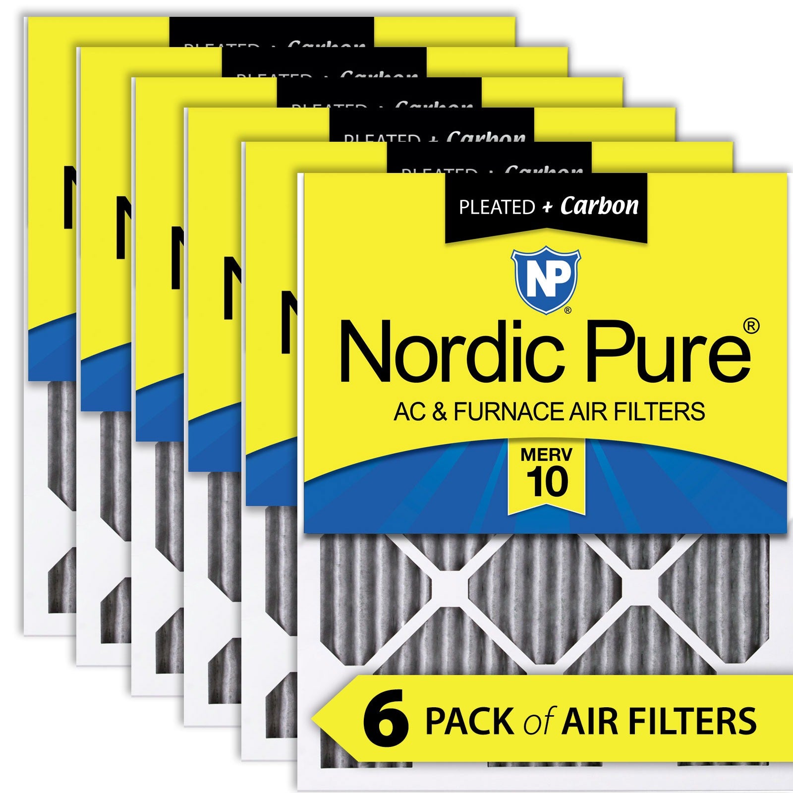 NORDIC PURE Nordic Pure 21x23x1ExactCustomM10+C-6 Merv 10 Carbon Filter