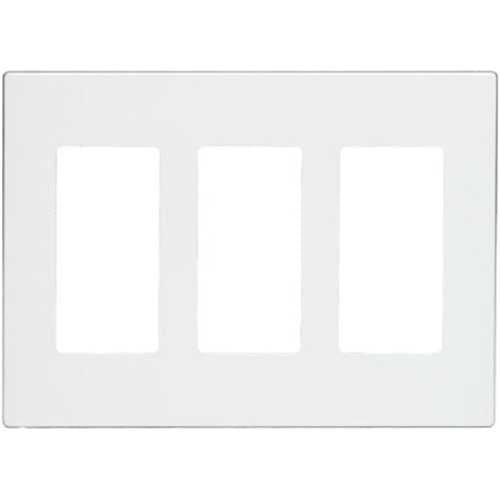 Leviton 80311-SW 3-Gang Decora Plus Screwless Wall Plate, White