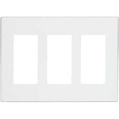 Leviton 80311-SW 3-Gang Decora Plus Screwless Wall Plate, White