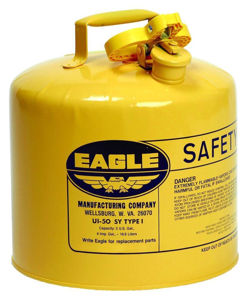 Eagle UI50SY Type I 5 Gallon Metal Safety Gas Can Yellow