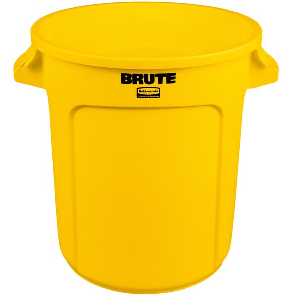 Rubbermaid FG261000 YEL Brute® Garbage Receptacle - Linear Low Density Polyethylene, Round, 10 gal, Yellow, 09272