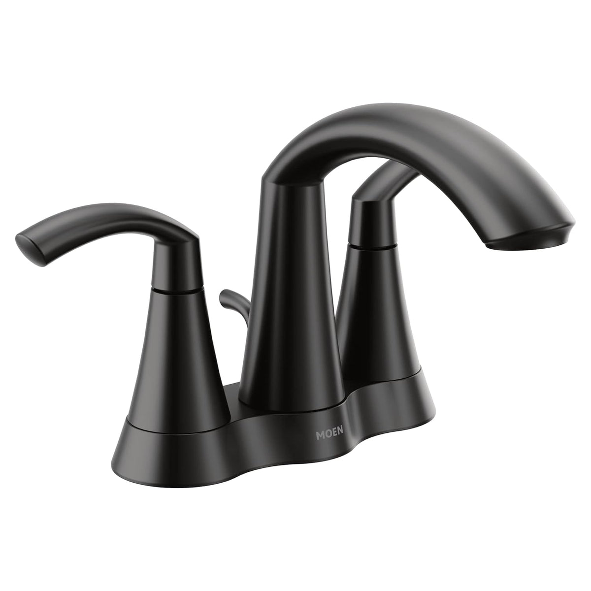 Moen 6172BL Glyde Two Handle Centerset Bathroom Sink Faucet in Matte Black