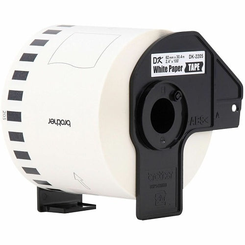 Brother DK2205 Thermal Label Roll, White