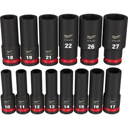 Milwaukee Tool 49-66-7014 SHOCKWAVE Impact Duty 1/2 Drive Metric Deep 14 Piece Socket Set