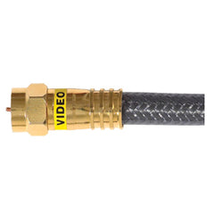 TRUE VALUE DH12QCV RCA 12-Ft. 18 AWG Black Quad Shield RG6 Coaxial Cable