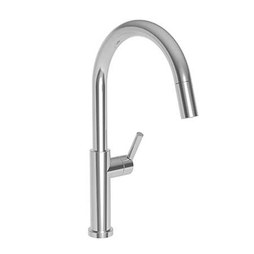 Newport Brass 1500-5143/30 Kitchen Faucet East Linear 1 Lever ADA Midnight Chrome Pull Down Spout Height 10 Inch 1.8 Gallons per Minute