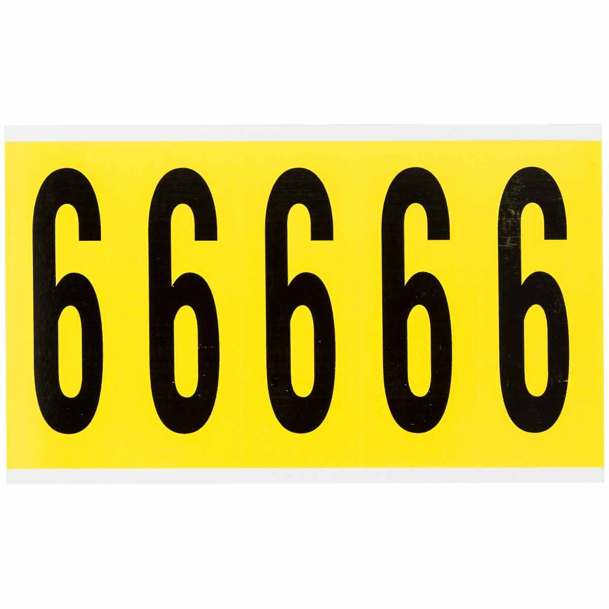 BRADY Brady 3460-6 Number Label (5 Labels, 5 in x 1-3/4 in)