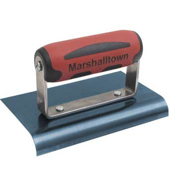 Marshalltown 159BD 6 x 4 1/2 Radius 5/8 Lip Blue Steel Edger Durasoft Handle