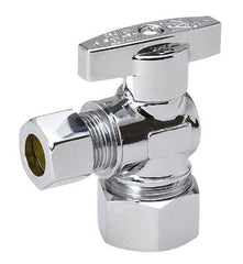 Mueller 190-031HC Angle Stop Valve ProLine 5/8 Compression X 1/4 Compression Brass Chrome