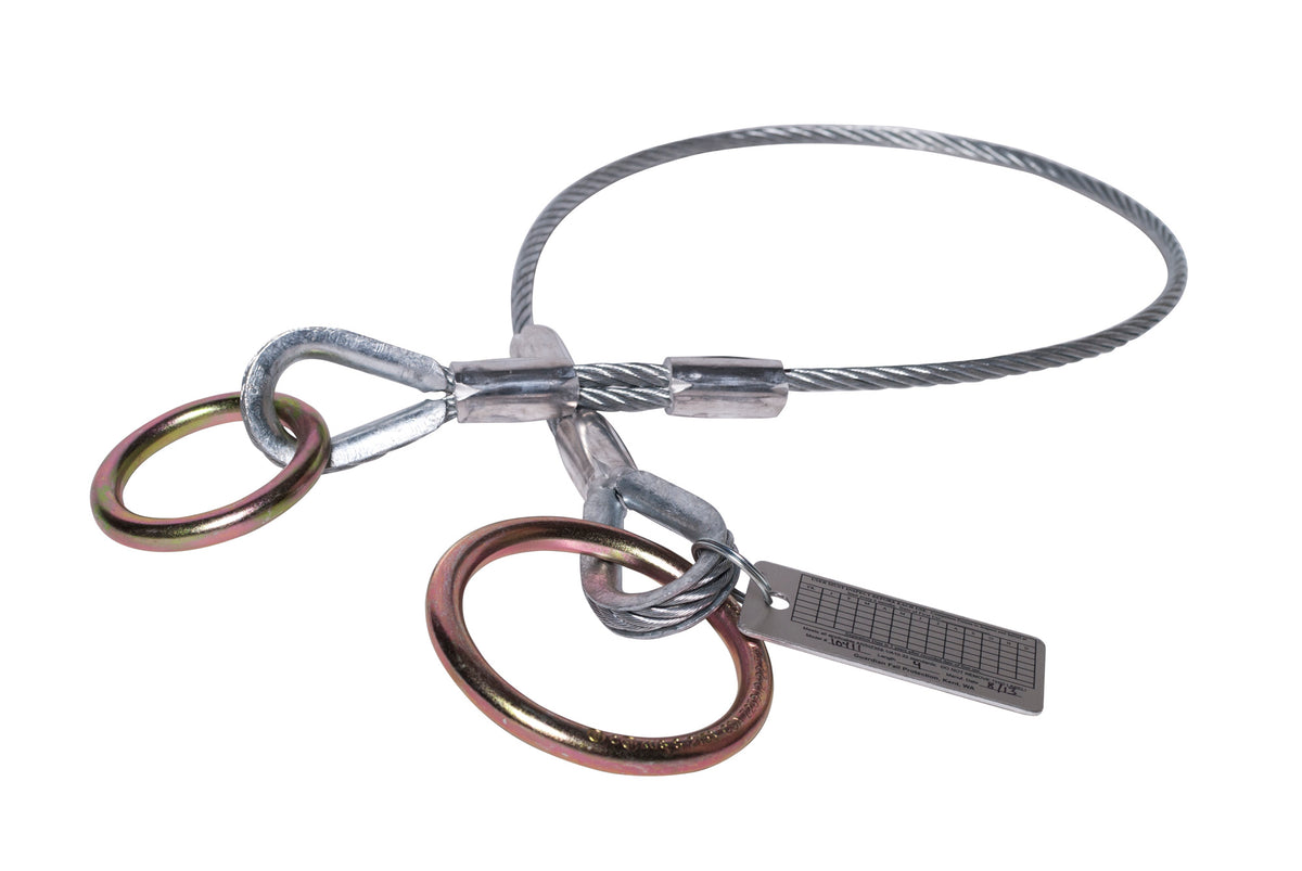 Guardian Fall Protection 10412 Cable Choker Anchor With O-Ring Ends, Galvanized Steel, 6 ft