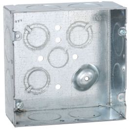 RACO 258 Square Box Steel 42 cu-in 12 Knockouts