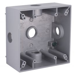 BELL 5334-0 Weatherproof Outlet Box, 32 cu-in, 2 Gangs, 5 Outlets