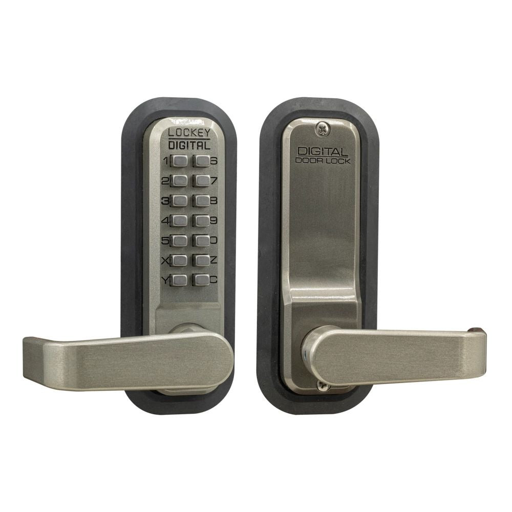 LOCKEY Lockey 2835SN Mechanical Keyless Lever Lock Satin Nickel