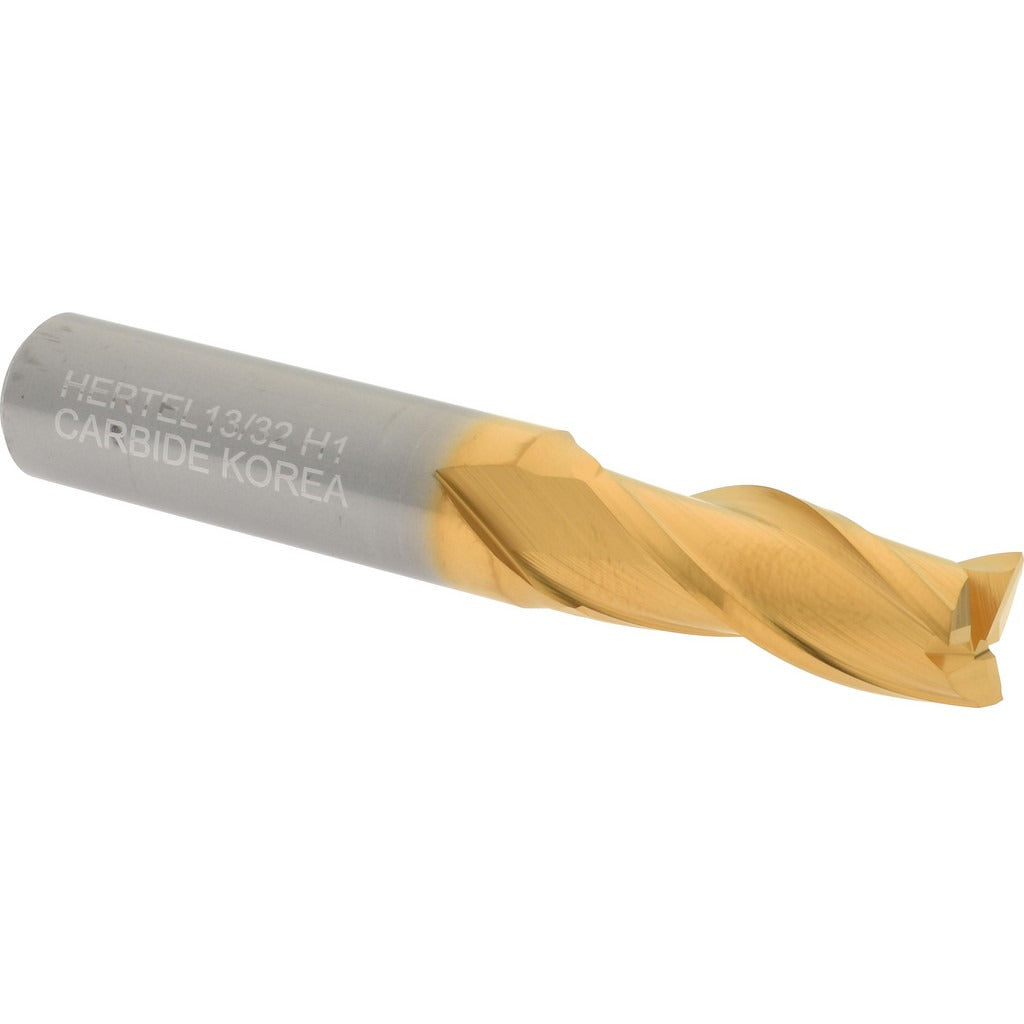 HERTEL Hertel 750629 Square End Mill 13/32 in 3 Flute Carbide Tin