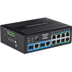 TRENDnet TI-BG104 10-Port Industrial Gigabit PoE++ DIN-Rail Switch