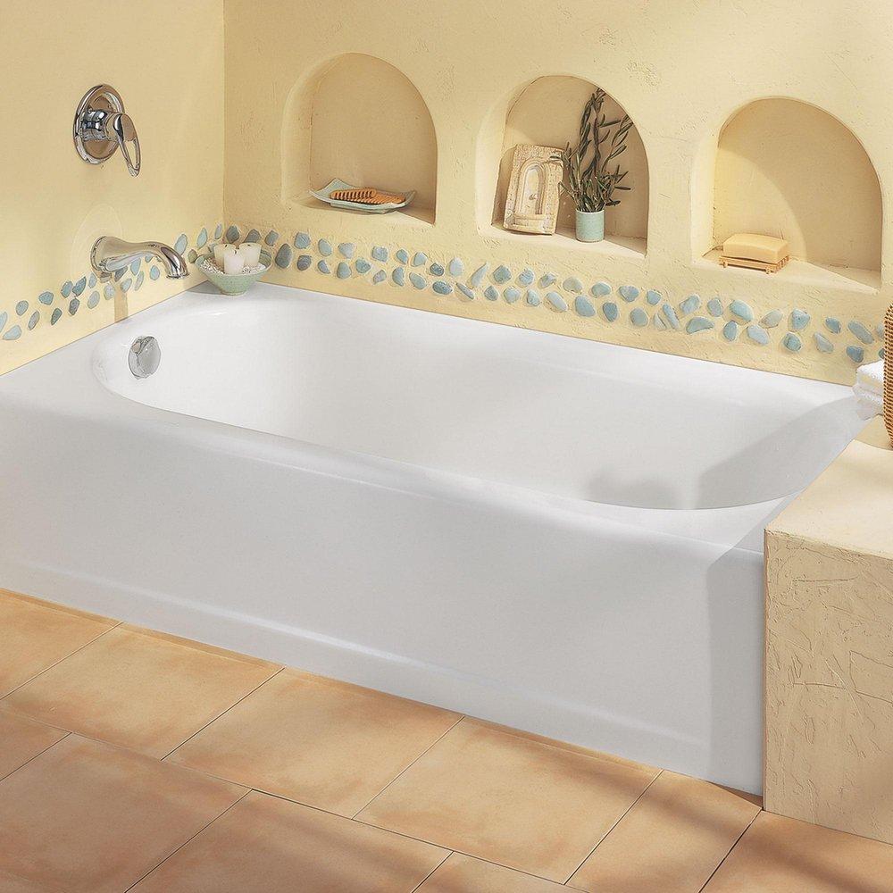 American Standard 2390.202.020 Princeton 60 x 30 in Soaker Alcove Bathtub Left Drain White