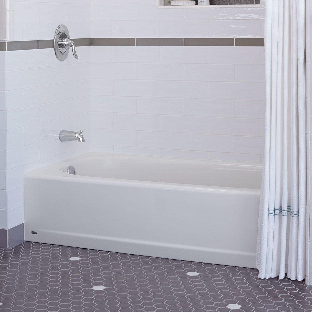 American Standard 2390.202.020 Princeton 60 x 30 in Soaker Alcove Bathtub Left Drain White