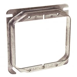 RACO 769 4 Square Cover, 2 Device Mud-Ring, Raised 5/8 Inch