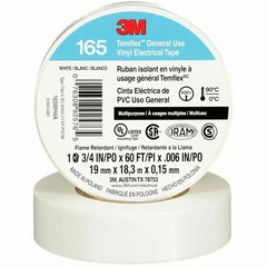 3M 165WH4A Temflex Vinyl Electrical Tape 165, 3/4 in x 60 ft + Replacement MPN