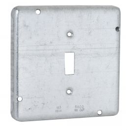 RACO 870RAC 4-11/16 Square Exposed Work Cover, 1 Toggle Switch