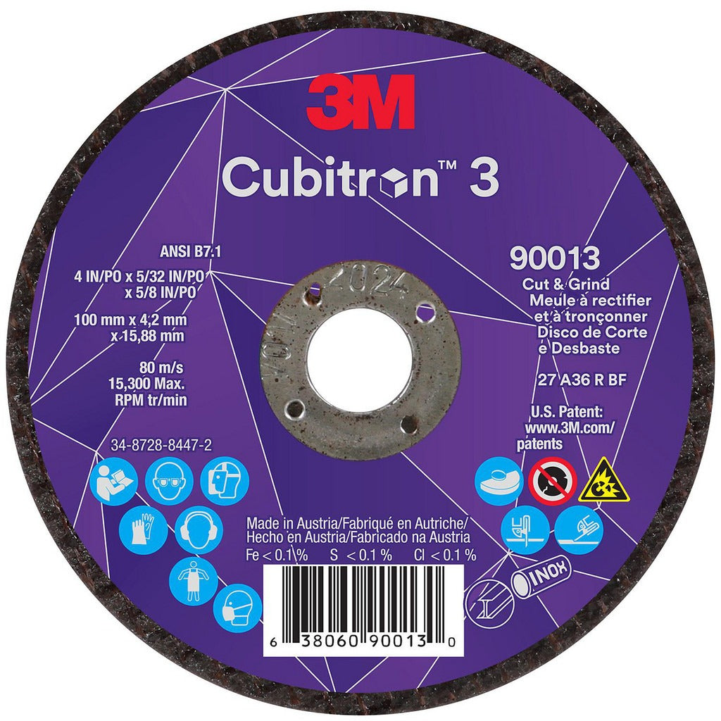 3M 3M 7100305443 Type 27 Grinding Wheel 4 in 36 Grit