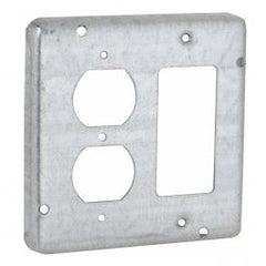 RACO 959 4-11/16 Square Cover, Exposed Work, Duplex/GFCI