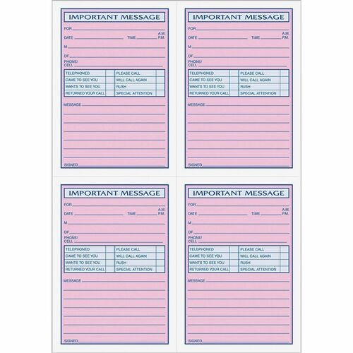 TOPS Tops TOP4009 Spiral Message Book 400 Carbonless Forms