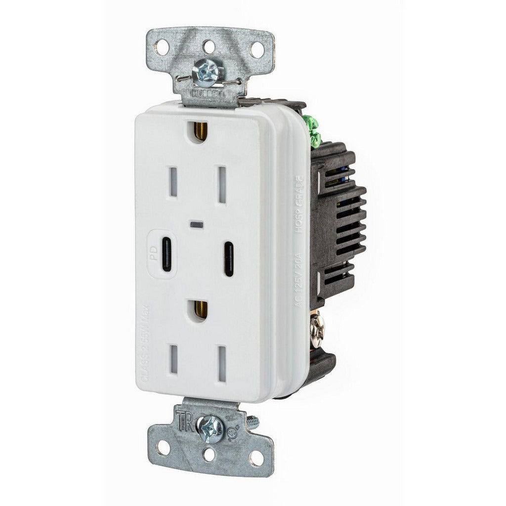 HUBBELL Hubbell Wiring Device-kellems USB15CPDW Usb Receptacle