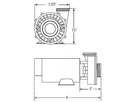 Waterway Plastics 3421621-10 Hi-Flo Spa Pump 4HP 230V 2-Speed 48 Frame