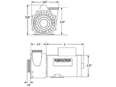 Waterway Plastics 3721221-1D Executive 56 Frame | 3HP 2-Speed 2 Intake 2 Discharge