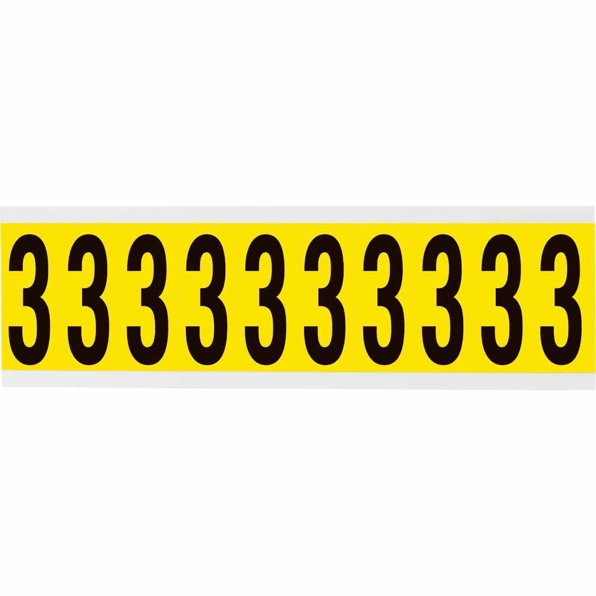 BRADY Brady 3440-3 Number Label 2 in (10 per Pack)