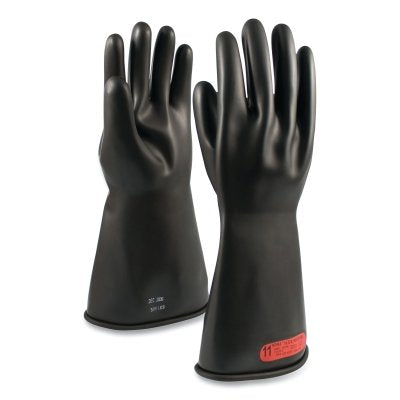 NOVAX 150-0-14/12 Class 0 Rubber Insulating Gloves 14 in Size 12 Black