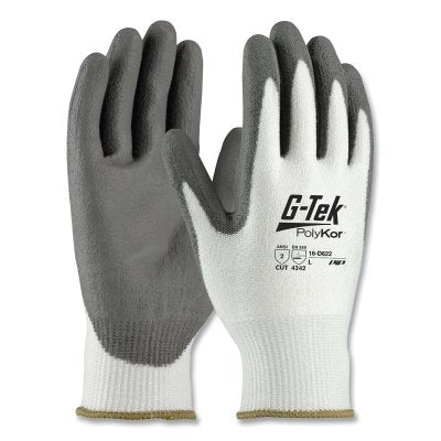 G-Tek 16-D622XL PolyKor Cut Resistant Gloves X-Large White/Gray