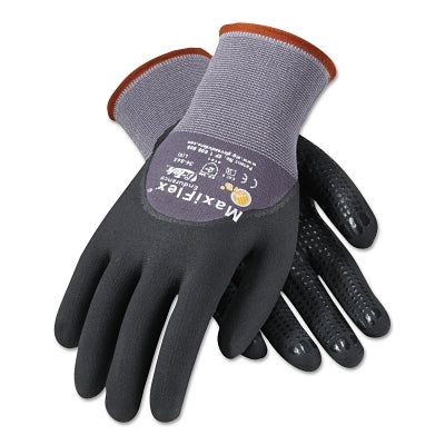 PIP 34-845/L MaxiFlex Endurance Gloves Large Black/Gray Palm Finger and Knuckle Coated