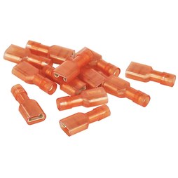 Mars 86508 Quick Disconnect Connector Fully Insulated 100 Pack 16-14 American Wire Gauge 1/4 Inch Female