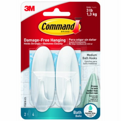 3M 3M Company 17081B-ES Medium Bath Designer Hooks 2 Count