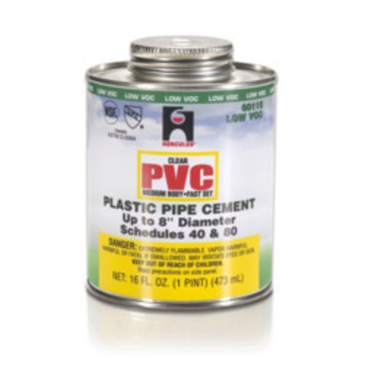 Hercules 60103 Solvent Cement Clear Medium 1/4 Pint for PVC