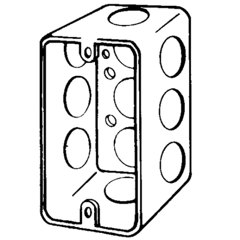 APPOZGCOMM 4SSL1/2-DR Handy Box, Material:Steel, 2-1/8 x 4, 2-1/8 Deep, Specialty Electrical Box